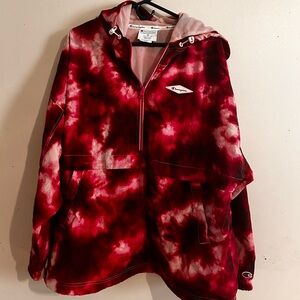 Magenta Tie dye vintage Champion Windbreaker